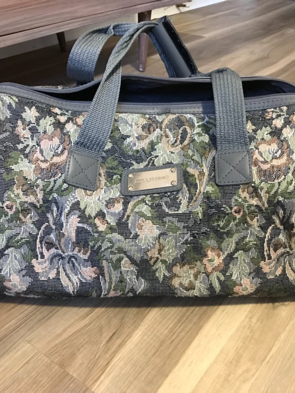 Vintage Bellissimo Tapestry Overnight Travel Bag